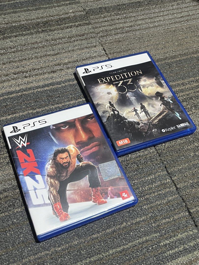 PlayStation 5 Physical Game Discs Bundle / Individual (Category: PlayStation) located in Manila. Submitted by yurimahboy (Listing ID 1468166575, Image 3). Description: - 10 PS5 games available for individual purchase or bundle deals - Titles include: Marvel Spider-Man 2, God of War Ragnarok, Assassin's Creed Mirage, WWE 2K25, Clair Obscur Expedition 33, Reanimal, Final Fantasy XVI, Ghost of Tsushima Director's Cut, and The Last of Us Part II Rema