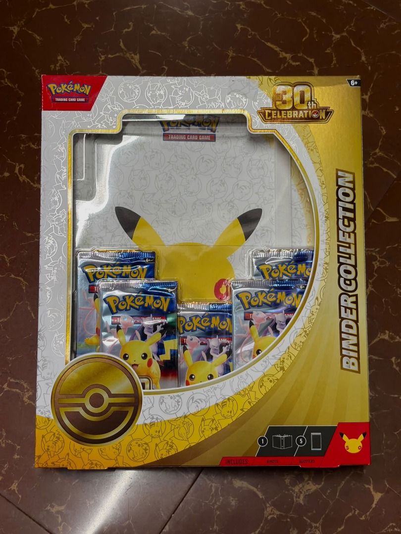 POKEMON 30TH ANNIVERSARY BINDER SET (Category: Card Boxes & Cases) located in Caloocan City. Submitted by epicforest-8fe7b6 (Listing ID 1468202833, Image 1). Description: Sealed Pokémon 25th Anniversary Celebrations Binder Collection box. This special edition set includes a themed binder for your collection and five Pokémon TCG booster packs to help you get started. The packaging features iconic Pikachu artwork and the 25th-anniversary logo, maki