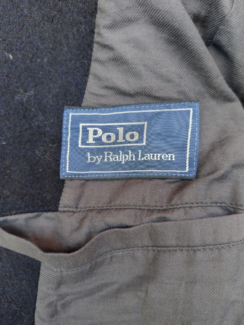 Polo by Ralph Lauren double breasted (auth.) (Category: Coats, Jackets and Outerwear) located in Baguio. Submitted by archival_thrifted.ph. (Listing ID 1468140092, Image 2). Description: FOR SALE‼️ .RALPH LAUREN DOUBLE BREASTED WOOL JACKET .STILL IN GOOD CONDITION .W/NORMAL SIGNS OF USAGE . SIZE 36R ON TAG CAN FIT MEDIUM .PHP 3200 PLUS SF .❌❌ COP/COD .MOP GCASH . COURIER J&T .BAGUIO AREA .DM FOR SURE BUYER TY.