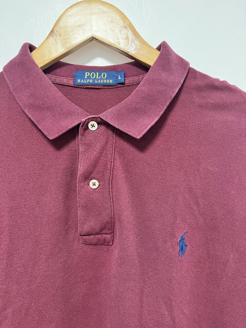 Polo Ralph Lauren - Maroon (Category: Formal Shirts) located in Muntinlupa City. Submitted by thriftdripbyjm (Listing ID 1468215475, Image 2). Description: Color rate: 9.5/10 Dimes: 21x( 29 Front 32back) L on tag Sleeve: 9.5 Issue: minimal slit Price: 1250 + sf.