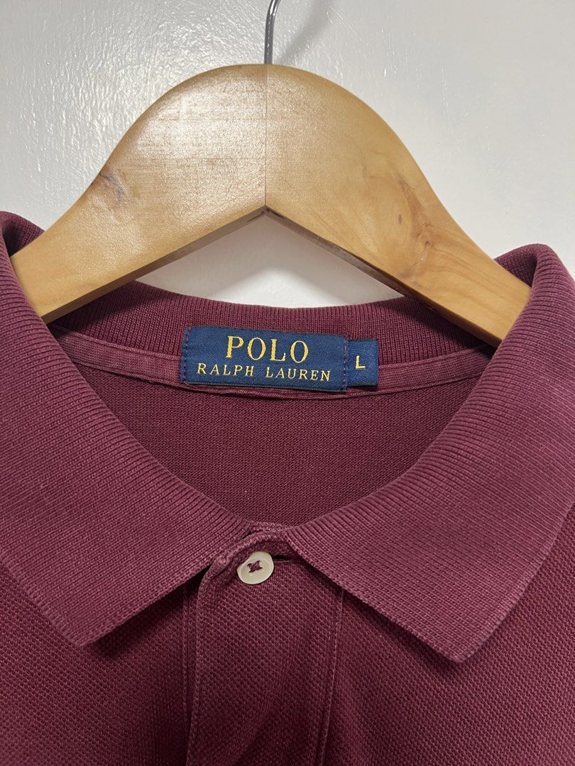 Polo Ralph Lauren - Maroon (Category: Formal Shirts) located in Muntinlupa City. Submitted by thriftdripbyjm (Listing ID 1468215475, Image 3). Description: Color rate: 9.5/10 Dimes: 21x( 29 Front 32back) L on tag Sleeve: 9.5 Issue: minimal slit Price: 1250 + sf.