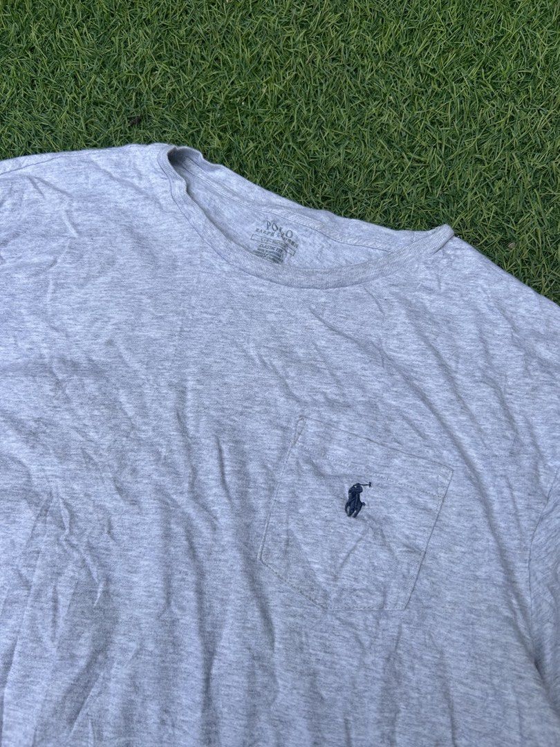 POLO RL pocket tee gray (Category: Luxury Apparel) located in Santa Rosa. Submitted by unexpected.finds4026 (Listing ID 1468196843, Image 2). Description: Large on tag best fit to L - Xl complete tags authentic 9.5/10 color rate no flaws need wash .