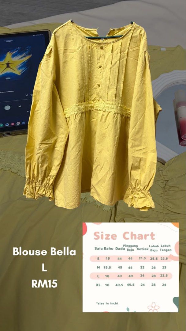 preloved blouses (Category: Blouses) located in Kuala Lumpur. Submitted by syeerq (Listing ID 1468094708, Image 2). Description: dm me which one you interested price and details in the picture.