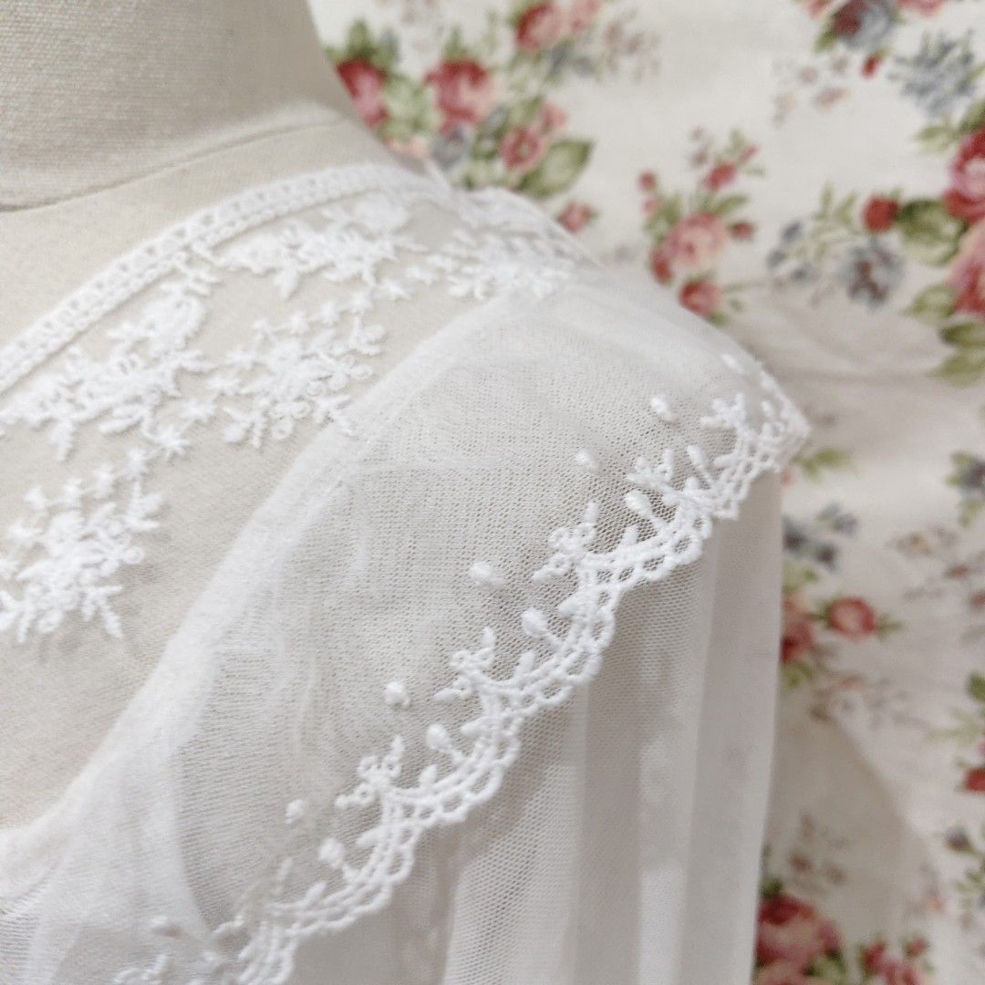 Princess Sleepwear with Lace Design (Category: Undergarments & Loungewear) located in Cabanatuan. Submitted by curated_cozy (Listing ID 1468184262, Image 2). Description: Thrifted! Size: L-XL Bust: 42" Length: 99cm -Lightly Washed -Payment thru Gcash, Gotyme, MariBank -Shipping via J&T -Buyer shoulders Shipping Fee ‼️No Rush Order‼️ [SKU: PSS3].
