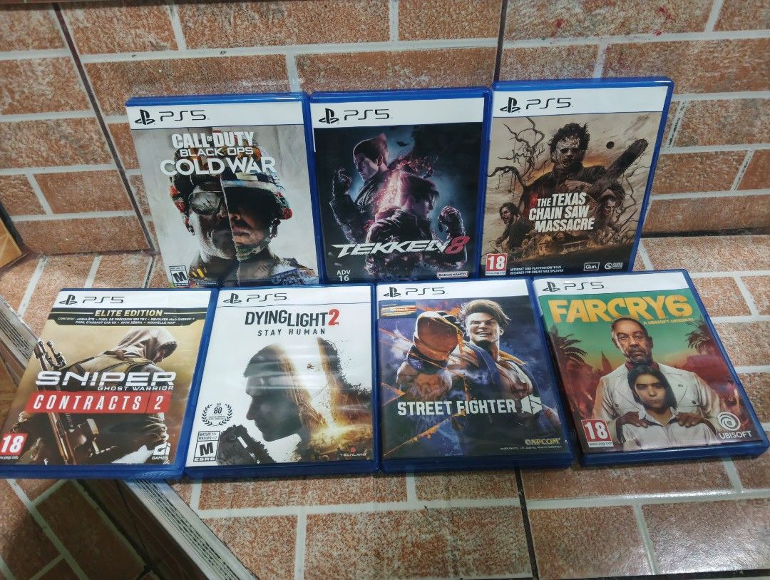 PS5 Games for sale (Category: PlayStation) located in Caloocan City. Submitted by jbfuenzalida27 (Listing ID 1468279019, Image 1). Description: ps5 games Sniper Ghost Warrior contracts 2- 800 Texas chainsaw massacre -850 Dying light 2- 900 Far cry 6- 950 Street fighter 6- 1,350 Tekken 8- 1,800 Call of duty black ops cold war -900 Meetup: c3 caloocan or pick up.