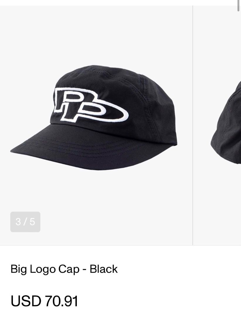 PUBLIC PHARMACY Big Logo Cap Black (Category: Caps & Hats) located in Mandaluyong City. Submitted by philbert420 (Listing ID 1468105489, Image 3). Description: - Brand: Public Pharmacy - Item: Black nylon snapback hat - Condition: Brand new with tags (BNWT) - Design: Big white PP embroidered logo on front panels - Fit: Classic unstructured fit with curved brim and tonal stitching - Style: Streetwear, perfect for casual everyday outfits.