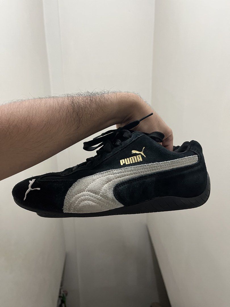 Puma Speed Cat Black (Category: Sneakers) located in Malabon City. Submitted by sukehirou (Listing ID 1468249886, Image 2). Description: - Size: US 6.5 / UK 5.5 / EUR 38.5 / 24.5 cm - Condition: Used less than 10x - Flaw: Unintentionally caused it to fade and harden due to washing it once..