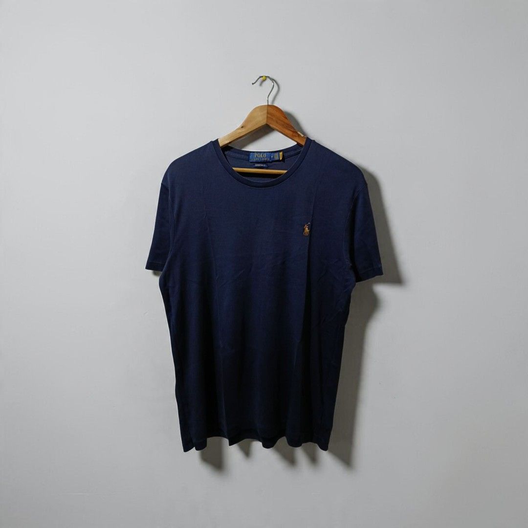 QR Coded Polo Ralph Lauren Custom Slim Fit Navy Authenticated (Category: Luxury Apparel) located in Quezon City. Submitted by freshfitsbyja (Listing ID 1468146565, Image 1). Description: QR Coded Polo Ralph Lauren Custom Slim Fit Navy Authenticated Size: Medium on Tag Dimes: 20.5W x 28L Color rate: 9/10 Condition: Good.