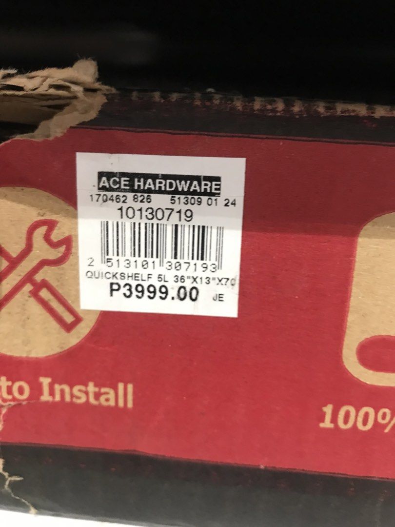 Quick Shelf 5 Layer Metal Rack 36" x 13" x 70" (Category: Shelves, Cabinets & Racks) located in Pasig City. Submitted by papotzy (Listing ID 1468215947, Image 3). Description: - Brand new in box, unopened package straight from Ace Hardware - 100% heavy-duty metal build for long-lasting durability - 5 spacious tiers with adjustable shelves to fit your storage needs - Dimensions: 36 inches wide, 13 inches deep, and 70 inches high - Easy to install,