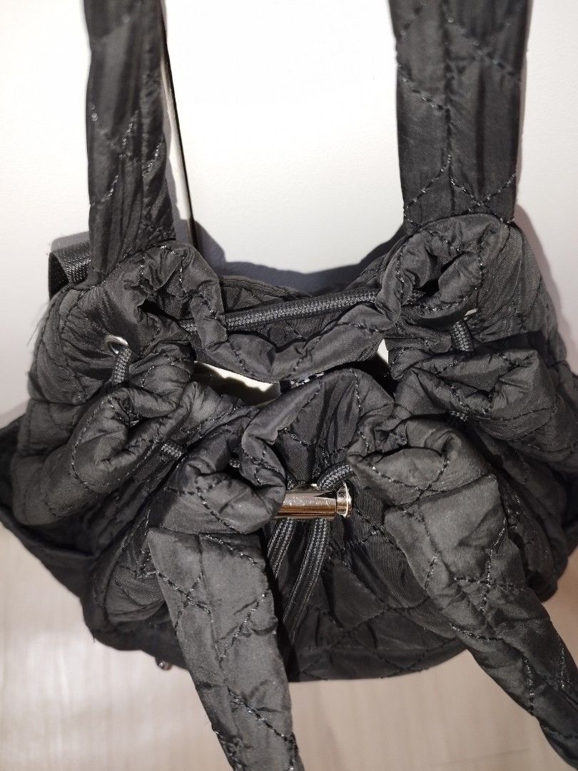 Quilted Nylon Convertible Backpack (Category: Backpacks) located in Makati City. Submitted by krishtyle (Listing ID 1468139683, Image 3). Description: Decluttering Personal Items Alberto Quilted Convertible Backpack Can be used as Handbag (Bucket Style) or Backpack 📍Makati.