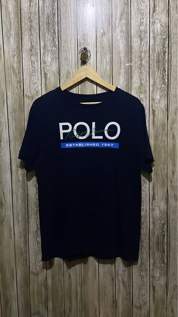 Ralph Lauren Printed Tee Navy Blue Shirt (Category: Tshirts & Polo Shirts ) located in Cebu City. Submitted by johnova18 (Listing ID 1468270094, Image 2). Description: Ralph Lauren Printed Tee Navy Blue Shirt Authentic ✅ Size: Medium(XL on tag) Width: 20.5 Length: 28 Color rate: 10/10 Pristine condition Good As New 2000 + shipping fee Location: Cebu City.