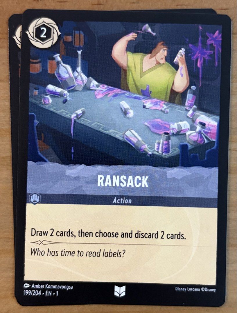 Ransack | Disney Lorcana Cards ~ The First Chapter (Category: Raw Singles) located in Makati City. Submitted by cardlab (Listing ID 1468072278, Image 1). Description: Items are 💯 authentic/original/legit. About The Card: •Language: EN • Number: 199/204 • Uncommon • Normal FOR: • Cards ₱99 and below with Card Sleeves • Cards ₱100 and up with Card Sleeves and Used Toploader • ₱10 for Bnew Tops Packaging (If Shipping): ✔️ Plastic cover ✔️ Cardboard