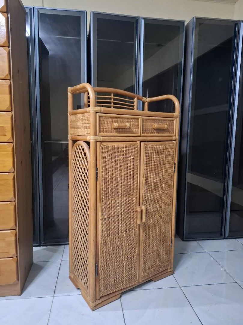 Rattan Shoe Side Cabinet (Category: Shelves, Cabinets & Racks) located in Quezon City. Submitted by dannikkishoppe2 (Listing ID 1468135730, Image 2). Description: Rattan Shoe Side Cabinet ‼️₱6800‼️ Please manage your expectations as there might be minimal flaws. Color may vary due to lighting, it may appear darker or lighter in person. Check photos first before buying. Please refrain from purchasing if you are particular about USED items and impe