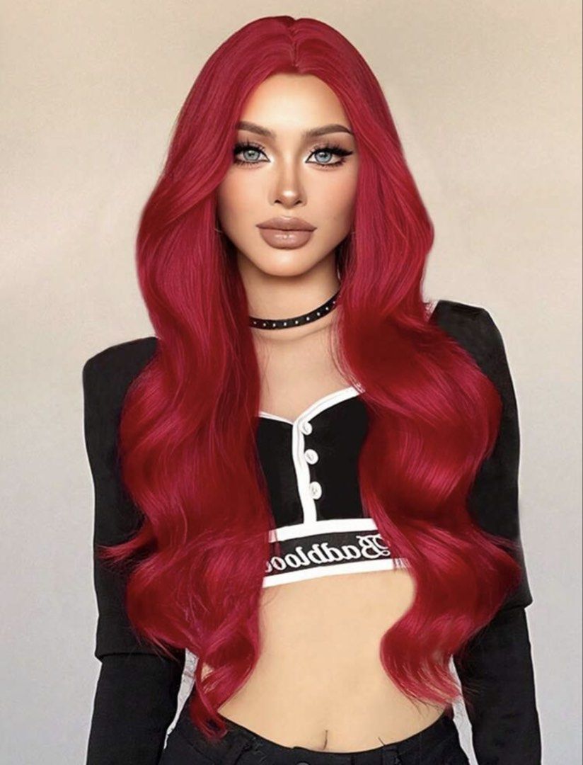 Red wavy wigs (Category: Hair Accessories) located in Quezon City. Submitted by ava_ghail (Listing ID 1468221573, Image 2). Description: Realistic wigs.