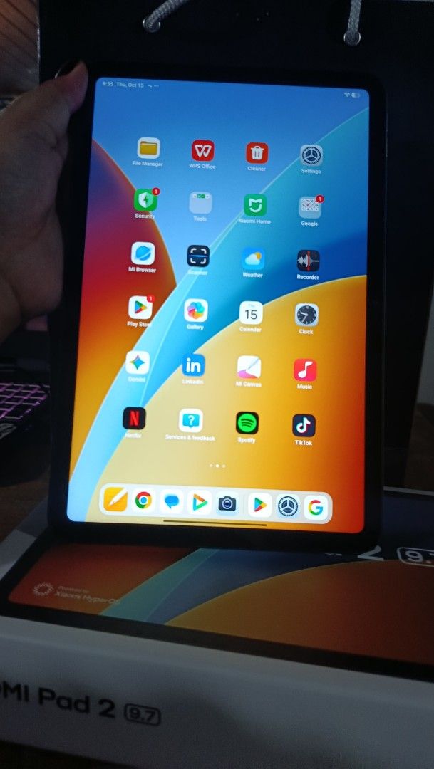 REDMI PAD 2 - 9.7" (Price Negotiable) (Category: Android) located in Manila. Submitted by eljeiangel51267 (Listing ID 1468233175, Image 2). Description: FOR SALE: REDMI PAD 2 - 9.7inch 📱 Price: 9,500 (Negotiable) [Retail Price: 9,999) Brand New RFS: Won from a contest, already have an ipad. 📌 Specifications: - Storage: 128GB - Camera: 8mps back, 5mps front - Display: 9.7-inch 2K (2048 × 1280), up to 120Hz refresh rate - Battery: 7,600mAh - Char