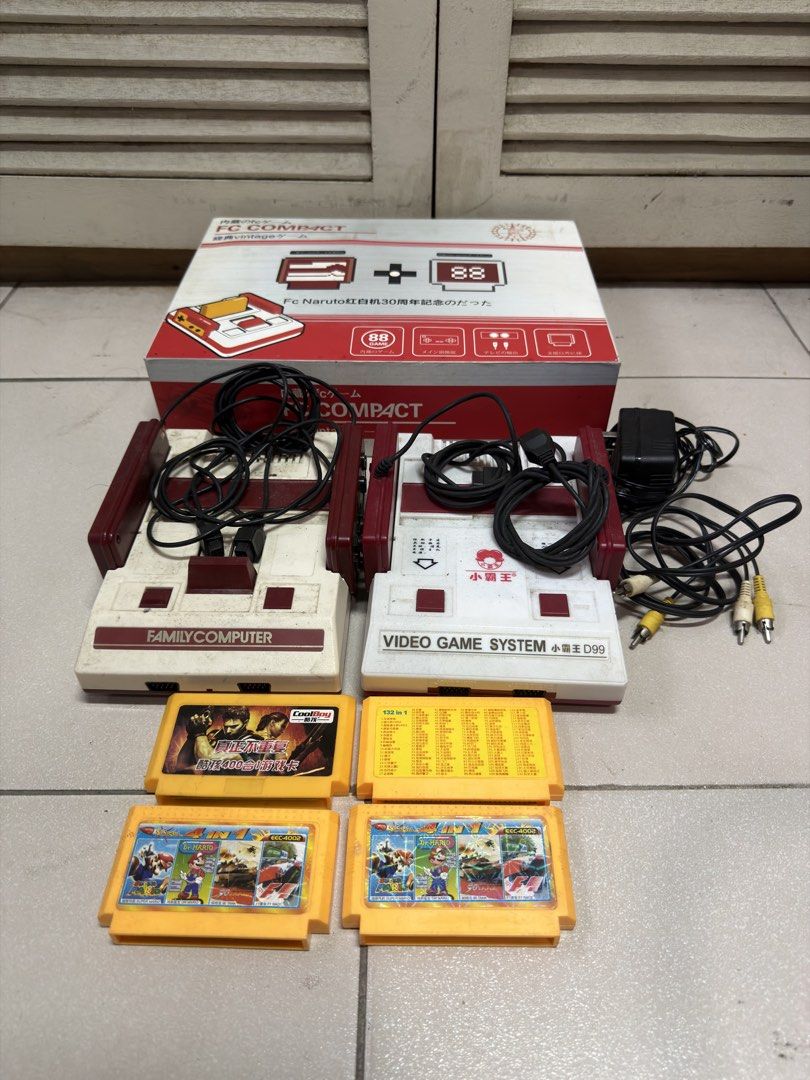 Retro Family Computer FC Compact Console With Games And Box, Video ...