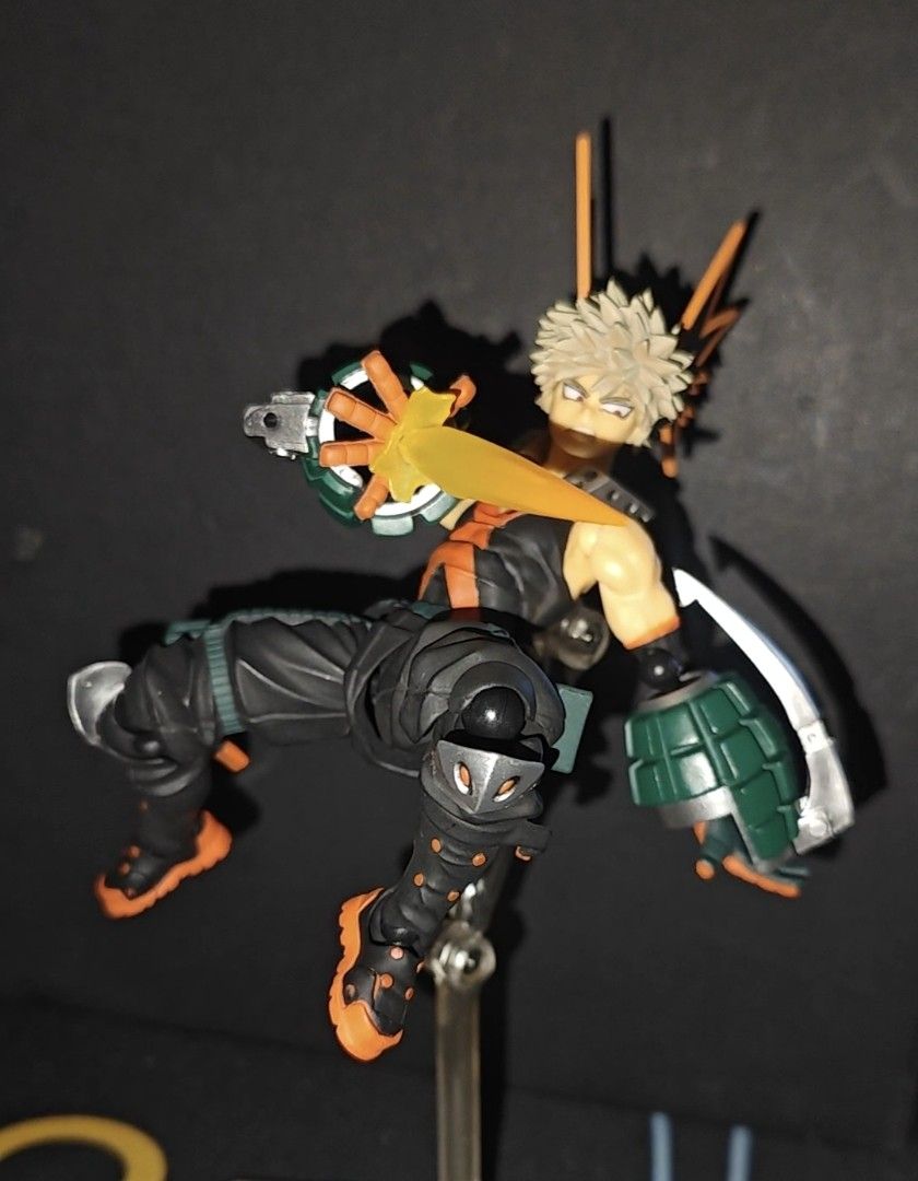 Revoltech Katsuki Bakugo (Category: Action & Battle Toys) located in Binan City. Submitted by jiyaaaaan.earth (Listing ID 1468225048, Image 1). Description: - Item: Katsuki Bakugo Revoltech Figure (Series No. 022) - Condition: Original box and plastic tray packaging included - Features: Highly articulated joints for dynamic posing - Inclusions: Blast effects, interchangeable faceplates, and hands, onomatopoeia effects - Perfect for My Hero Academ