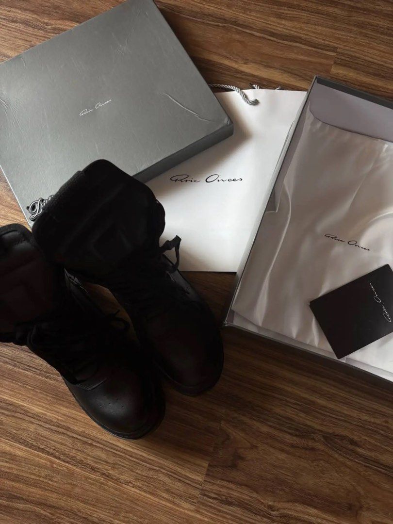 Rick Owens Geobasket (Category: Boots) located in Manila. Submitted by distinct_mnl (Listing ID 1468081943, Image 3). Description: Rick Owens Geobasket 🕷️⛓️ Size: 41-46.