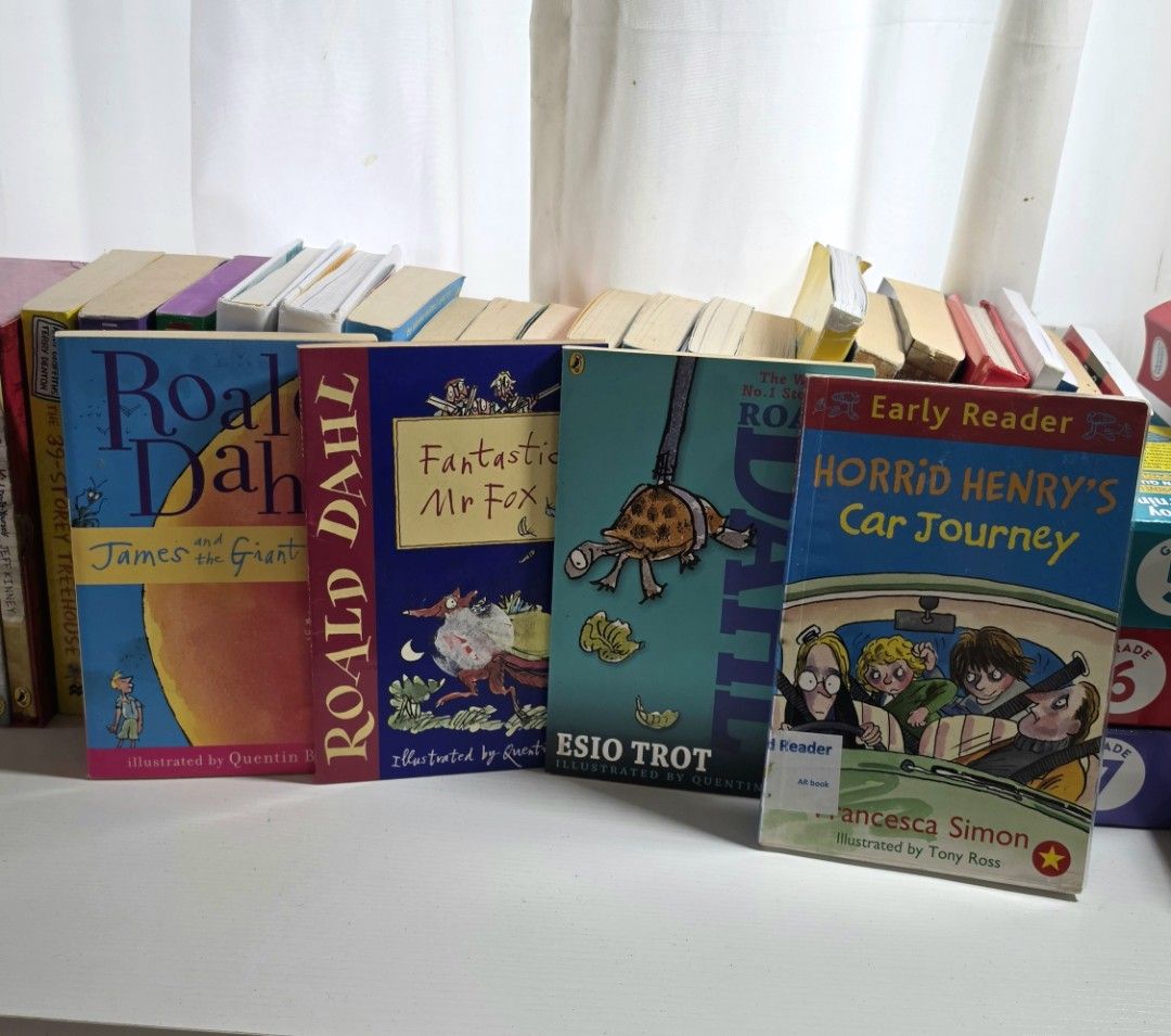 Roald Dahl & Horrid Henry Childrens Books Bundle (Category: Children's Books) located in Jose Panganiban. Submitted by tinaandteo (Listing ID 1468074446, Image 1). Description: Bundle of children's books including classic Roald Dahl stories like James and the Giant Peach, Fantastic Mr Fox, and Esio Trot. Also includes Horrid Henry's Car Journey by Francesca Simon. Great reading material for kids. Covers show some normal wear from reading and stor