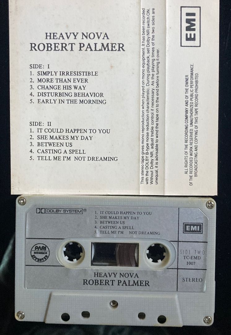 ROBERT PALMER Heavy Nova PHILIPPINES Paper label Cassette (Category: CDs & DVDs) located in Manila. Submitted by musika_pilipinas (Listing ID 1468206811, Image 2). Description: .