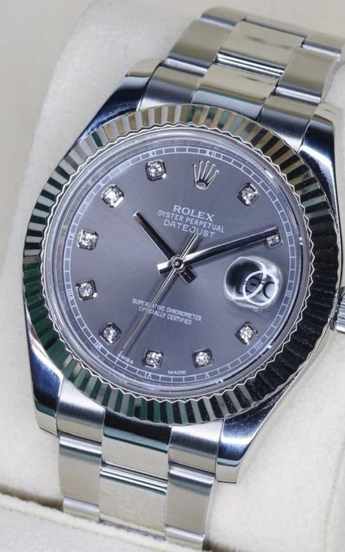 LEX VS factory mid-tier automatic mechanical movement (Category: Men's Watches) located in Caloocan City. Submitted by jay27_0103 (Listing ID 1468108087, Image 2). Description: 💎 FOR SALE: RX Oyster Perpetual Datejust 41mm 💎 Straight from Hong Kong - Top Tier Clean Factory Quality! Gorgeous wrist presence. ✨ ITEM 1: White Scale Dial Datejust • 41mm / Presidential Strap / Automatic Mechanical • Condition: Test item (1 week light use) • Price: ₱4