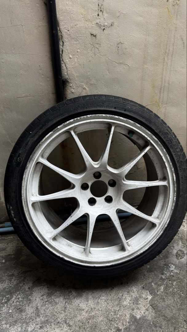 Rota Titan (Category: Mags and Tires) located in Manila. Submitted by mosestoor61006 (Listing ID 1468142020, Image 2). Description: - Brand/Model: Rota Titan 10 Spoke - Size: 18x9.5 inches - PCD: 5x100 - Color: White - Includes: Set of 4 rims - Tires not included - Good spec for Toyota 86, Subaru BRZ, Impreza, Altis etc - Issue- paint and gutter rashes and 1 rim has hairline crack but can be easily fixed - Meetup Location: SM City Sta. Mesa, Quez
