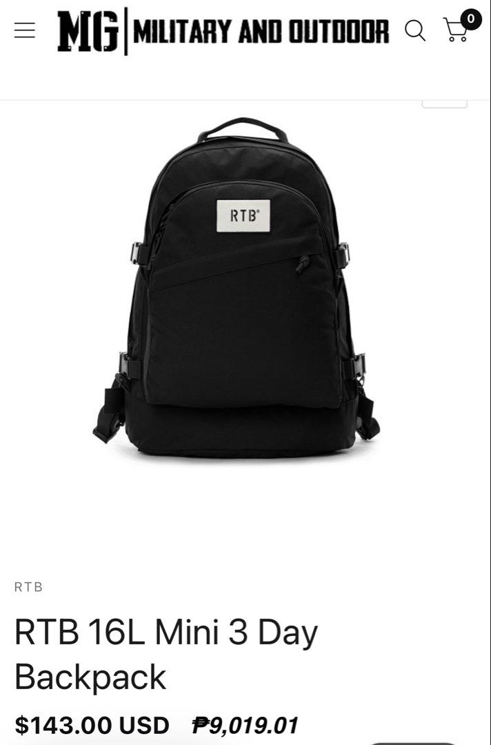 RTB Mini 3 Day Backpack (Category: Backpacks) located in Bauang. Submitted by thriftypockets92 (Listing ID 1468227888, Image 3). Description: .