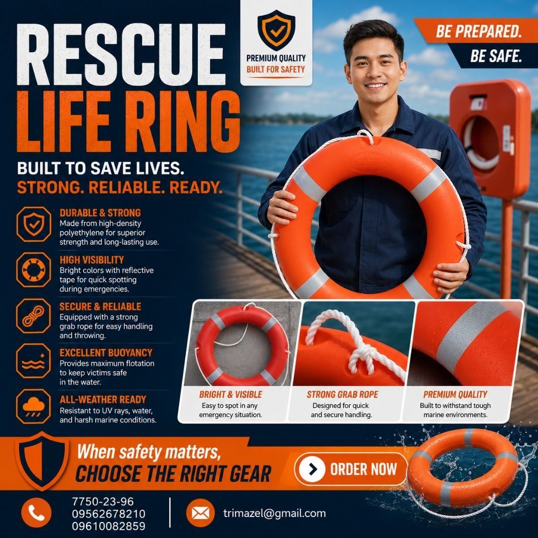 RUSCUE LIFE RING (Category: Looking For) located in Pasig City. Submitted by cruzmia.825 (Listing ID 1468100729, Image 1). Description: ✅ Guaranteed lowest price ✅ Quality products ✅ Big discount for bulk orders ✅ 100% LEGIT TRUSTED SUPPLIER! ✅ With Complete Legal Documents ✅ BIR Registered We Supply All Kinds Of PPE Supplies, Raincoat, Hard Hat, Cooler Box, Plastic Trash Bin, Road Barriers, Kayak Boats, Crystal Kayak, Traffic Cone, T-Bollards & 