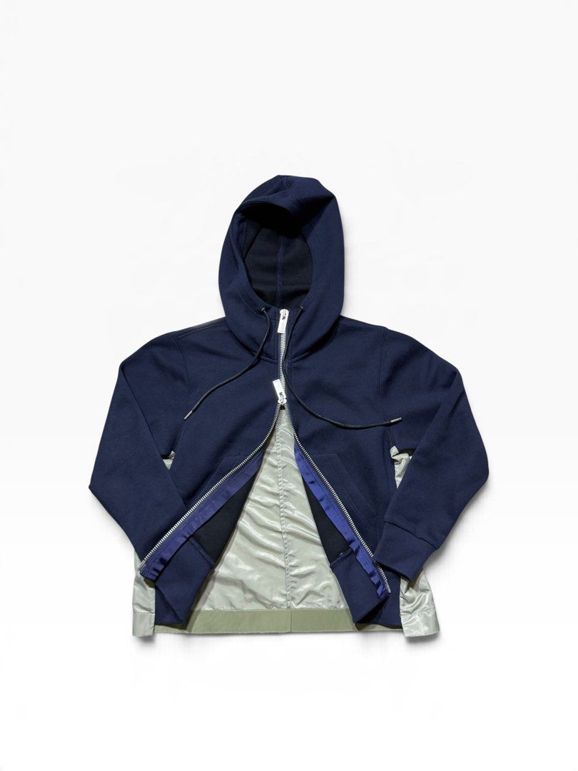 Sacai hoodie zip up (Category: Hoodies) located in Quezon City. Submitted by dailyfits08 (Listing ID 1468236593, Image 1). Description: Sacai zip up 20x22 Size small - medium excellent .