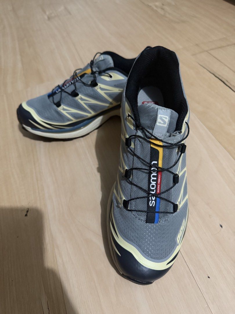 Salomon S-Lab XT-6 Advanced Grey Yellow Sneakers (Category: Sneakers) located in Cotabato. Submitted by datzcalopaps123 (Listing ID 1468075951, Image 2). Description: - Brand/Model: Salomon S-Lab sneakers - Colorway: Grey, black, and yellow - Size: UK 8 / EUR 42 / JP 26.5 - Condition: Clean soles - Features: Quicklace system, OrthoLite insoles, and chunky lugged outsoles for maximum grip - Versatile: Ideal for trail running or everyday streetwear