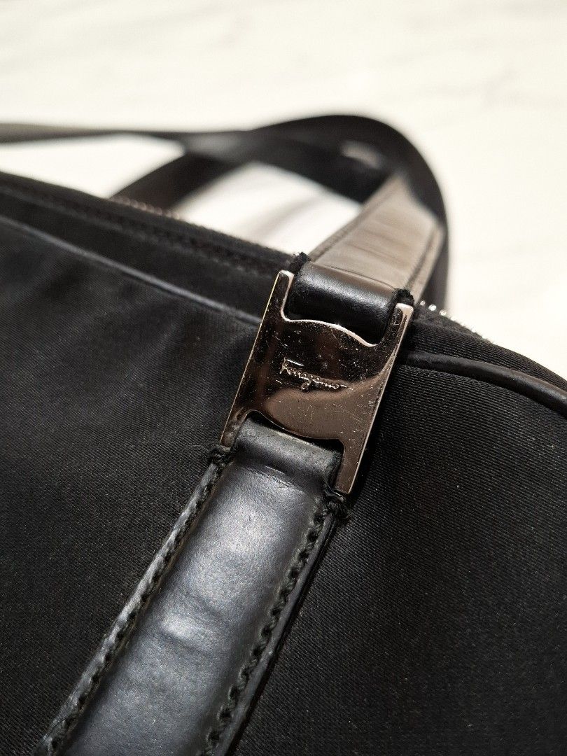 Salvatorre Ferragamo Vala Nylon Shoulder / Hand Bag (Authentic) (Category: Luxury Bags & Wallets) located in Pasig City. Submitted by coveted.mnl (Listing ID 1468154196, Image 3). Description: Guaranteed Authentic📌 Width : 12 Height : 8 Base : 5 (MEASURED BY INCHES) 8.8/10 overall condition No issues or flaws in fabric Retailed for $246 (P15,252) • P5800 Slightly negotiable • Pasig City meet up • Open for COD Via Lalamove or Grab • J&T courier M