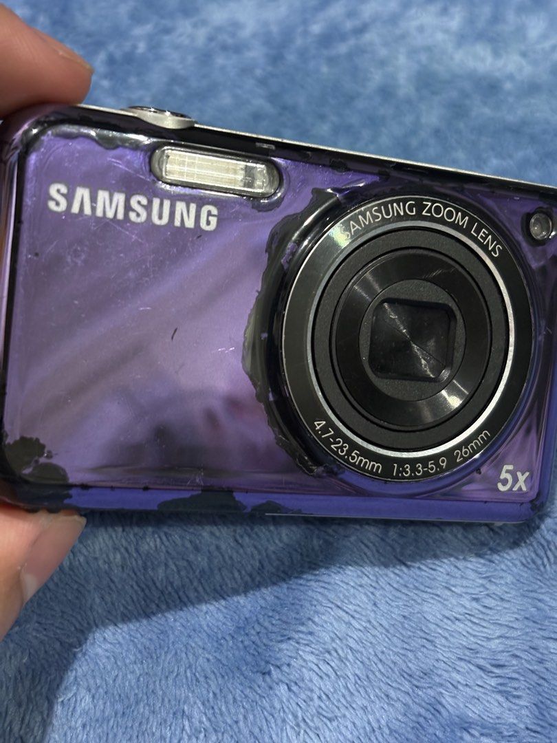 Samsung pl120 violet (Category: Cameras) located in Manila. Submitted by rlph_ (Listing ID 1468176144, Image 2). Description: Samsung PL120 Digital Camera (14.2 MP) ₱2,900 (negotiable?) •owned and personally purchased by my mom around late 2011 Specs • 14.2 Megapixels CCD Sensor • 5x Optical Zoom (26mm wide lens) • 720p HD Video Recording • Built-in Flash & Creative Shooting Modes Condition: • 7/10 •still functioning, can take photos •visible fla