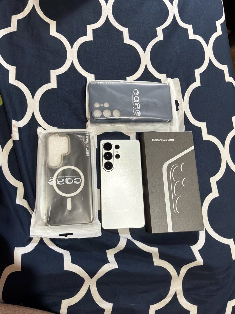 Samsung S26 Ultra (Category: Samsung) located in Quezon City. Submitted by reggiecarino538 (Listing ID 1468063652, Image 2). Description: SAMSUNG GALAXY S26 ULTRA 5G 12GB RAM | 256GB STORAGE Color: SILVER SHADOW Personal Used (3mos old)— Excellent Condition! ✅ No dents and scratches ✅With Samsung Warranty ✅ No issues / smooth performance ✅ All original parts ✅ Never repaired / No history of repair ✅ No hidden issues ✅ With original box ✅ With fre