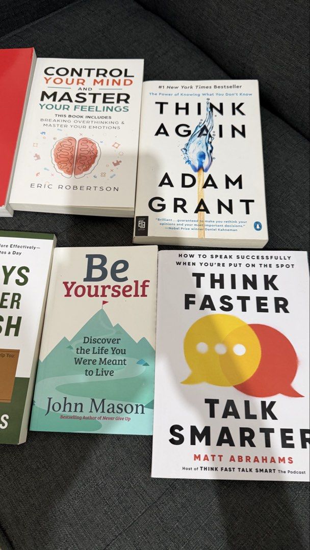 Self-help and Personal Development Books Collection (Category: Storybooks) located in Manila. Submitted by nessaph (Listing ID 1468190326, Image 2). Description: 📚 FOR SALE – 6 BOOKS BUNDLE Self-development, Psychology, Communication & English Books. All 6 books in good condition. 💰 Price: ₱1,500 (Negotiable) 📍 Location: BGC, Taguig 🚶 Pick-up only – No delivery Preferably sold as a complete set. DM me if interested!.