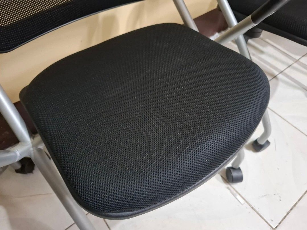 Set of 4 Regency Cadence Mobile Mesh Nesting Chairs (Category: Chairs) located in Quezon City. Submitted by dannikkishoppe2 (Listing ID 1468133937, Image 3). Description: Set of 4 Regency Cadence Mobile Mesh Nesting Chairs‼️₱7800‼️ Please manage your expectations as there might be minimal flaws. Color may vary due to lighting, it may appear darker or lighter in person. Check photos first before buying. Please refrain from purchasing if you are pa