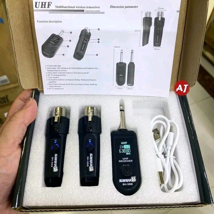 SH-388 UHF Wireless Microphone System XLR Mic Adapter Transmitter and Receiver (Category: Announcements) located in Quezon City. Submitted by anghies_shop (Listing ID 1468065381, Image 2). Description: .