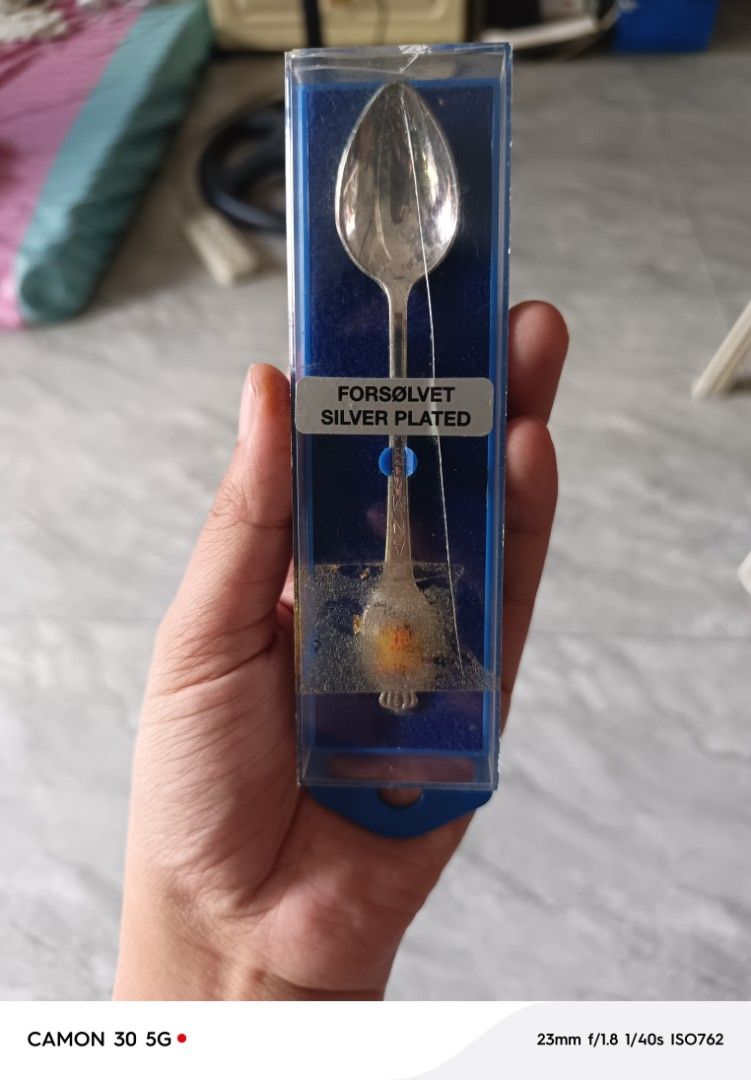 Silver plated tea spoon (Category: Vintage Collectibles) located in Marikina City. Submitted by eminachii (Listing ID 1468142775, Image 1). Description: silver plated tea spoon from norway vintage collectible.