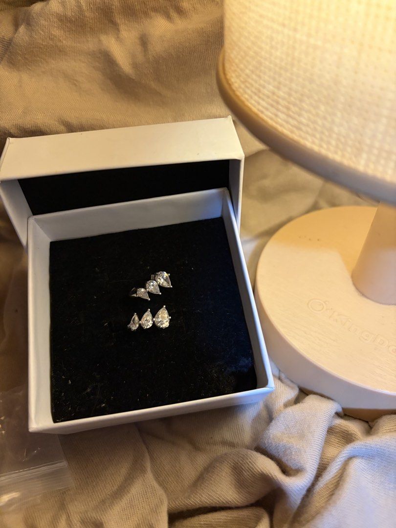 Silver teardrop cubic zirconia cluster earrings with box (Category: Earrings) located in Pasig City. Submitted by rotchie22 (Listing ID 1468237202, Image 2). Description: - Stunning silver-tone earrings with a cluster design - Features multiple sparkling, graduated teardrop-shaped cubic zirconia stones - Secure pierced style with comfortable post backs - Includes a elegant white gift box with a black velvet insert - Catch the light beautifully, p