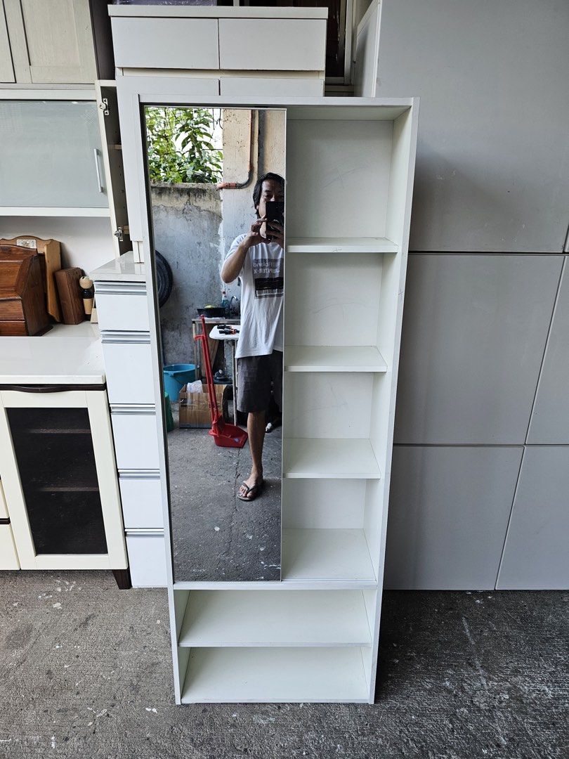 Sliding Mirror Cabinet ‼️ (Category: Shelves, Cabinets & Racks) located in Quezon City. Submitted by ledamadel (Listing ID 1468114484, Image 2). Description: Sliding Mirror Cabinet ‼️₱5,800‼️ ✔️L-23.5 H-65 W-12 inches 📐 ✔️Compress & Plywood Back 🪵 ✔Scratches As-is! 👌 Location: 40 Aplaya St Napocor Vill. Tandang Sora Quezon City. For inquiry please Pm us or Call. 09066885859 Please like our page thanks! 👇👇👇👇 KMA O’shop #japansurplus #kmaosh