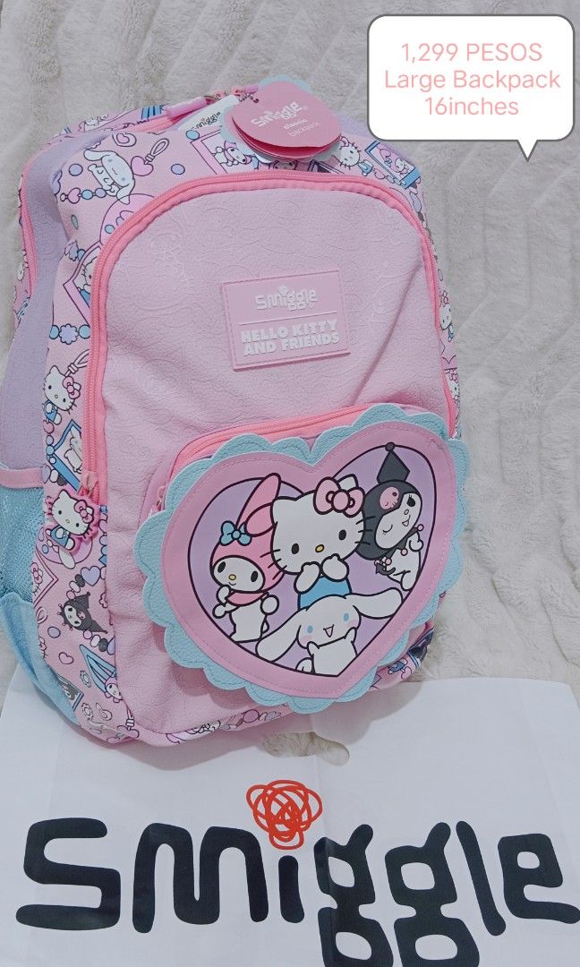 SMIGGLE SANRIO BACKPACK (Category: Other Babies Going Out Needs) located in Manila. Submitted by masterlei (Listing ID 1468061562, Image 1). Description: on hand ready to ship BRANDNEW smiggle SANRIO 1299.