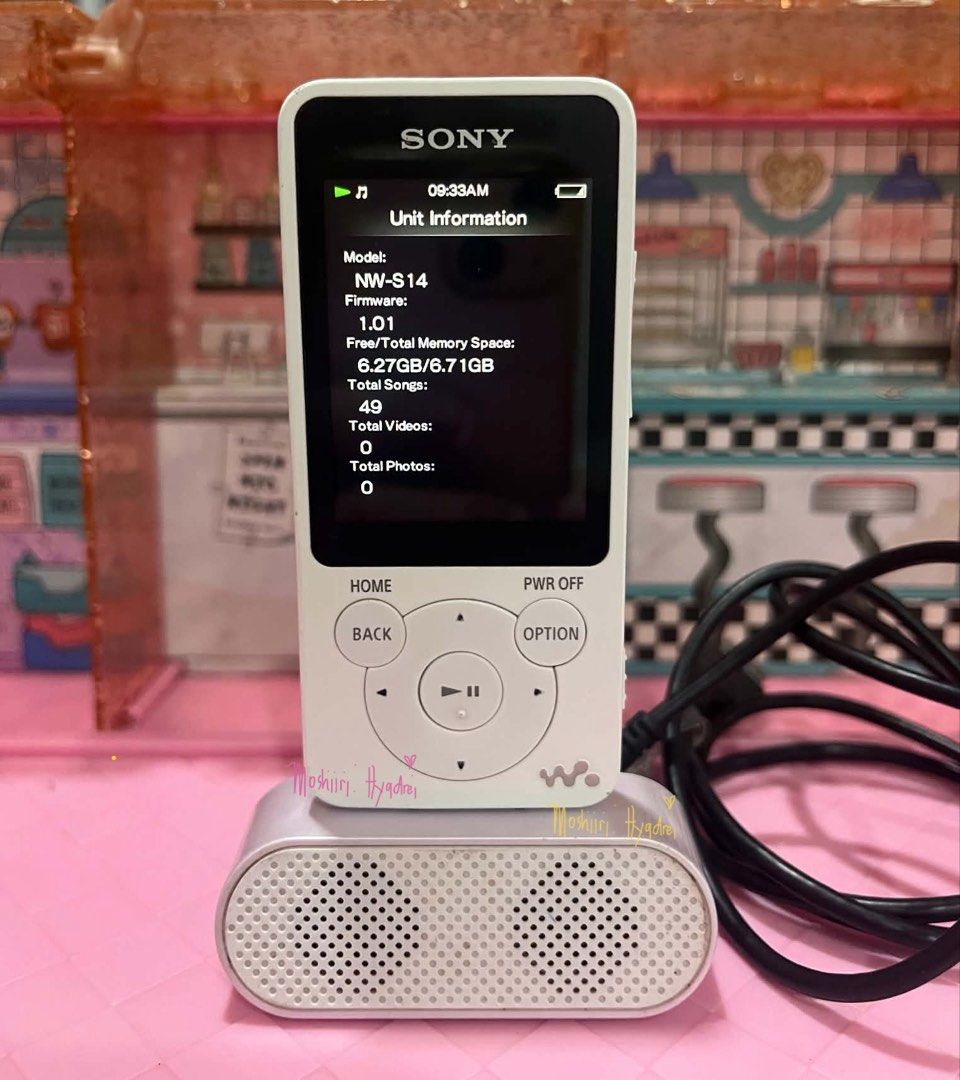 Sony Walkman NW-S14 with Orig Data/Charging Cable (Category: Portable Music Players) located in Valenzuela. Submitted by moshiiri_kawaii_v2 (Listing ID 1468241144, Image 3). Description: Sony Walkman NW-S14 Working With Bluetooth connectivity Goods Battery inclusion: Unit, Orig Sony Data/Charging Cable, mini buffalo dock speaker (free) Flaws: deep scratches at the back, some dents Loc: Valenzuela.
