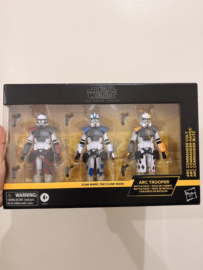 Star Wars The Black Series ARC Trooper Battle Pack (Category: Figurines & Statues) located in Quezon City. Submitted by collectorsoftheforceph (Listing ID 1468203936, Image 2). Description: - Includes 3 iconic ARC Troopers: Commander Colt, Commander Havoc, and Commander Blitz - Authentic Hasbro Star Wars The Black Series The Clone Wars collection - Comes complete with all original blaster accessories - Ideal set for serious clone army builders an