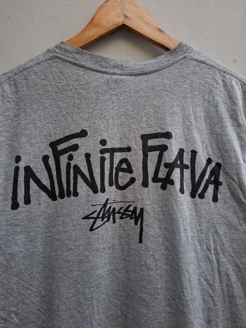 Stüssy Vintage 00s "Infinite Flava" (Category: Tshirts & Polo Shirts ) located in Iloilo. Submitted by mnky.bsns03 (Listing ID 1468162985, Image 3). Description: 9/10 Color rate Issue: Minimal Hairline Cracks 27.5 Length 19.5 Width.