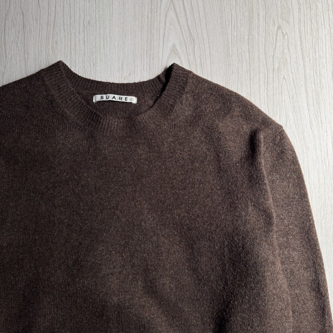 Suare Brown Crewneck Knit Sweater (Category: Coats, Jackets and Outerwear) located in Zamboanga. Submitted by rustic.rev (Listing ID 1468080404, Image 2). Description: Suare crewneck knit sweater Like new condition Tagged: XL Actual Measurements: Pit to pit: 23” Length: 28” Shoulders: 20” Sleeves length: 24.5”.
