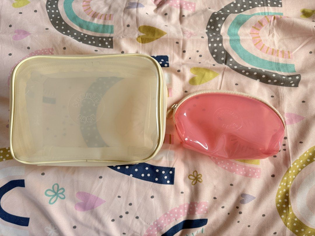 Sunnies Face Pouches (Category: Makeup) located in Marikina City. Submitted by glittermoongirl (Listing ID 1468070447, Image 3). Description: Travel/Makeup Pouches 💖 Sunnies Face Weekend Jelly- 350 Sunnies Face Jelly Pink- 250 No ISSUE! No Last price!! Loc: Marikina.