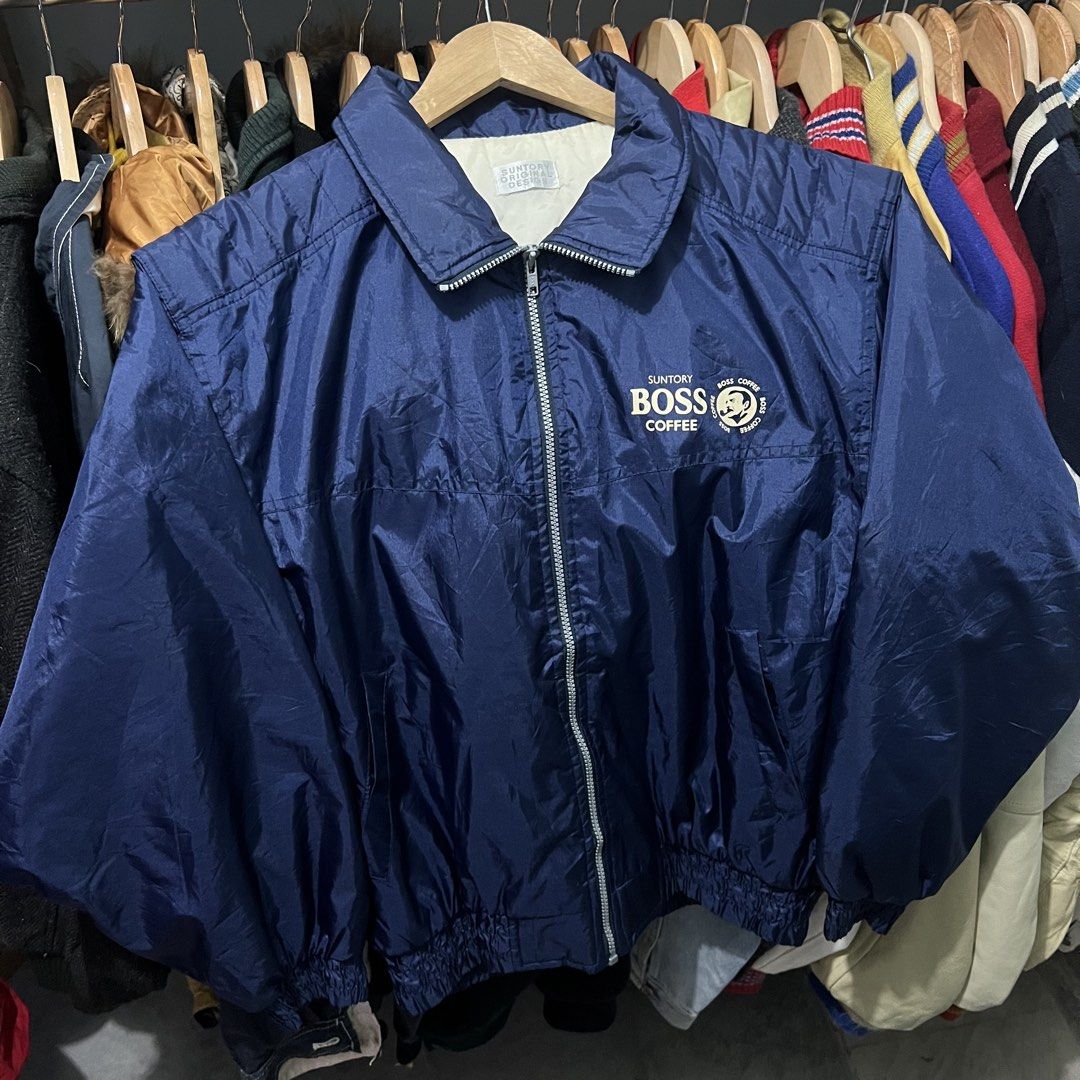 Suntory boss bomber jacket (Category: Coats, Jackets and Outerwear) located in Baguio. Submitted by itsvintageclothing (Listing ID 1468159319, Image 1). Description: Length 26 Pit to pit 25.