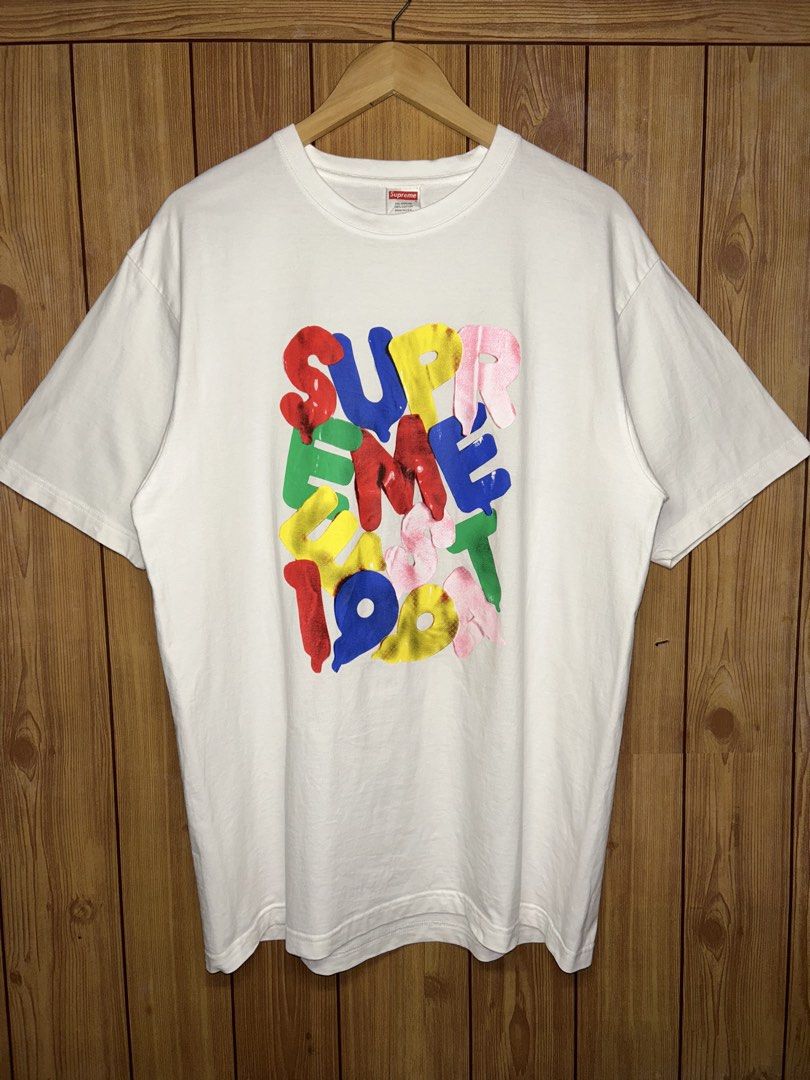 Supreme Ballons Tee (Category: Tshirts & Polo Shirts ) located in Manila. Submitted by zerowasteco. (Listing ID 1468223330, Image 1). Description: -As new condition -White na white pa crispy condition -Heavy Cloth -Dimes:L31xW23 -No issue -Authentic💯 Dm for more info!.
