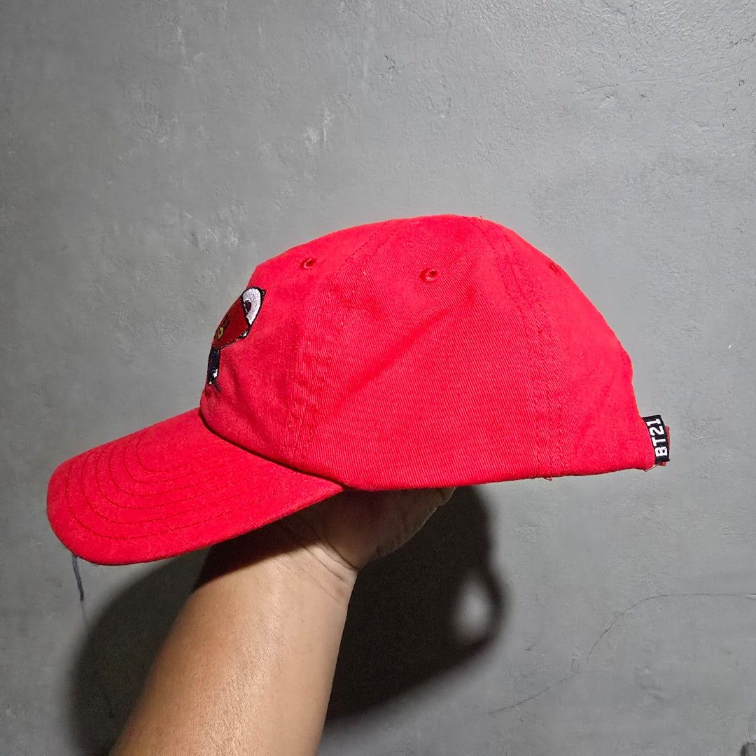 Tata BT21 Dad Hat (Category: Caps & Hats) located in Quezon City. Submitted by SuotKalyeManila (Listing ID 1468079353, Image 2). Description: Manage your expectations ukay ukay caps po ito at hindi po brand new pero minsan mga flaws pero wearable naman ang presyo po ay depende sa kondisyon ng cap Condition: Excellent Size: One Size Fits All Color Rate: 9.5/10 No Issue Laba na po and ready to wear pm for details .