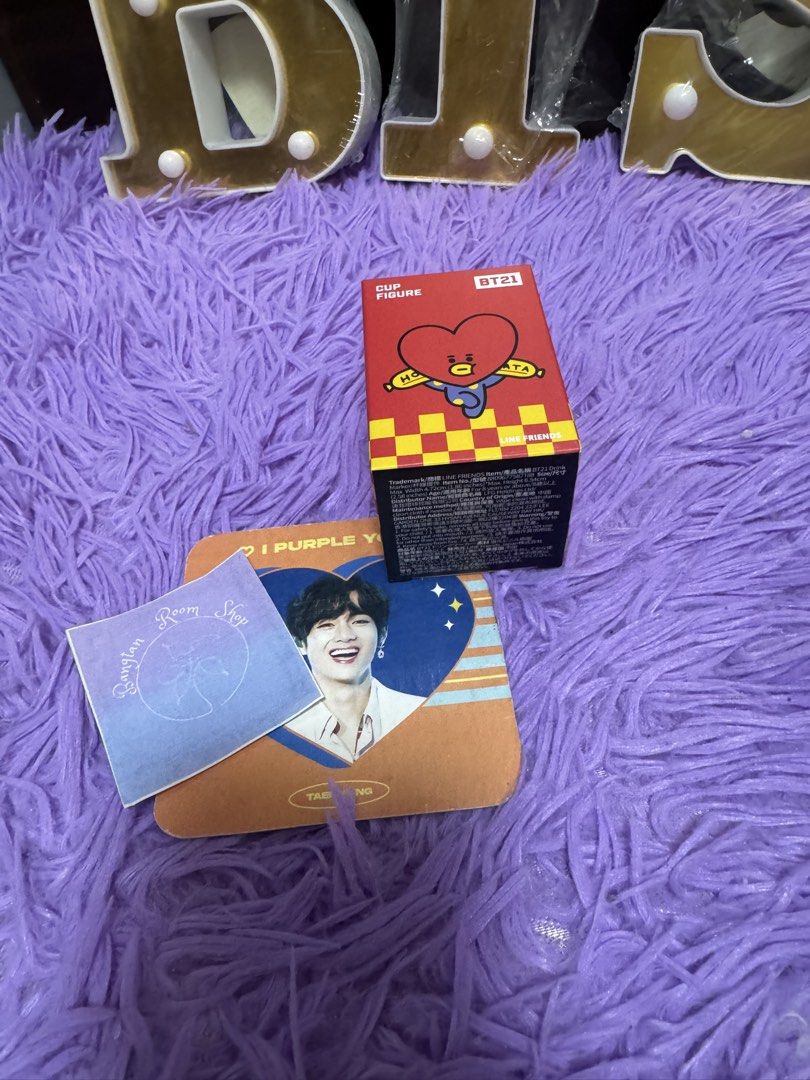 Tata glass cup figure (Category: K-Wave Merchandise) located in Pasig City. Submitted by queenv18 (Listing ID 1468122210, Image 1). Description: Onhand items in PH ready to ship merch are directly shipped from korea / taiwan / japan / us 101% legit Brandnew Plus sf.