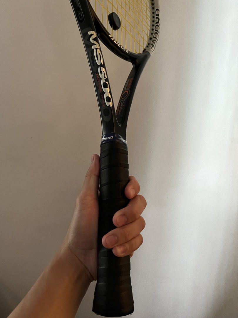 Tennis Racket (Category: Racket and Ball Sports) located in Manila. Submitted by bjaureus (Listing ID 1468064877, Image 3). Description: Mizuno MS500 GROOVE Buffee Sytem Head size: 100sq in String Pattern: 16x18 Frame weight: 313g New grip and string NEGOTIABLE.